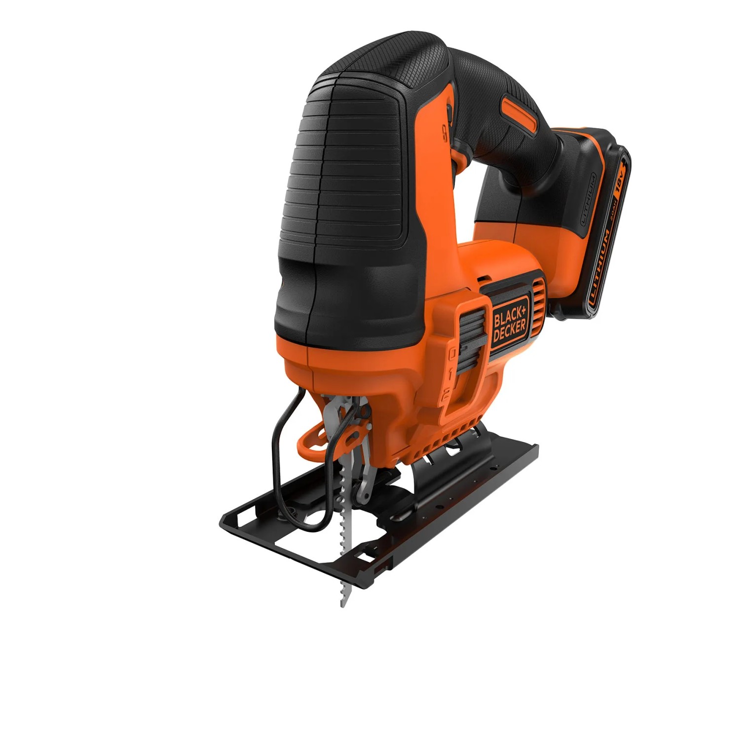 Black+Decker Akku-Stichsäge BDCJS18: 18V Stichsäge mit Akku und werkzeuglosem Sägeblattwechsel.