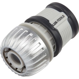LUX Schlauchstück Metall mit Wasserstop für 19 mm (3/4") Schlauch