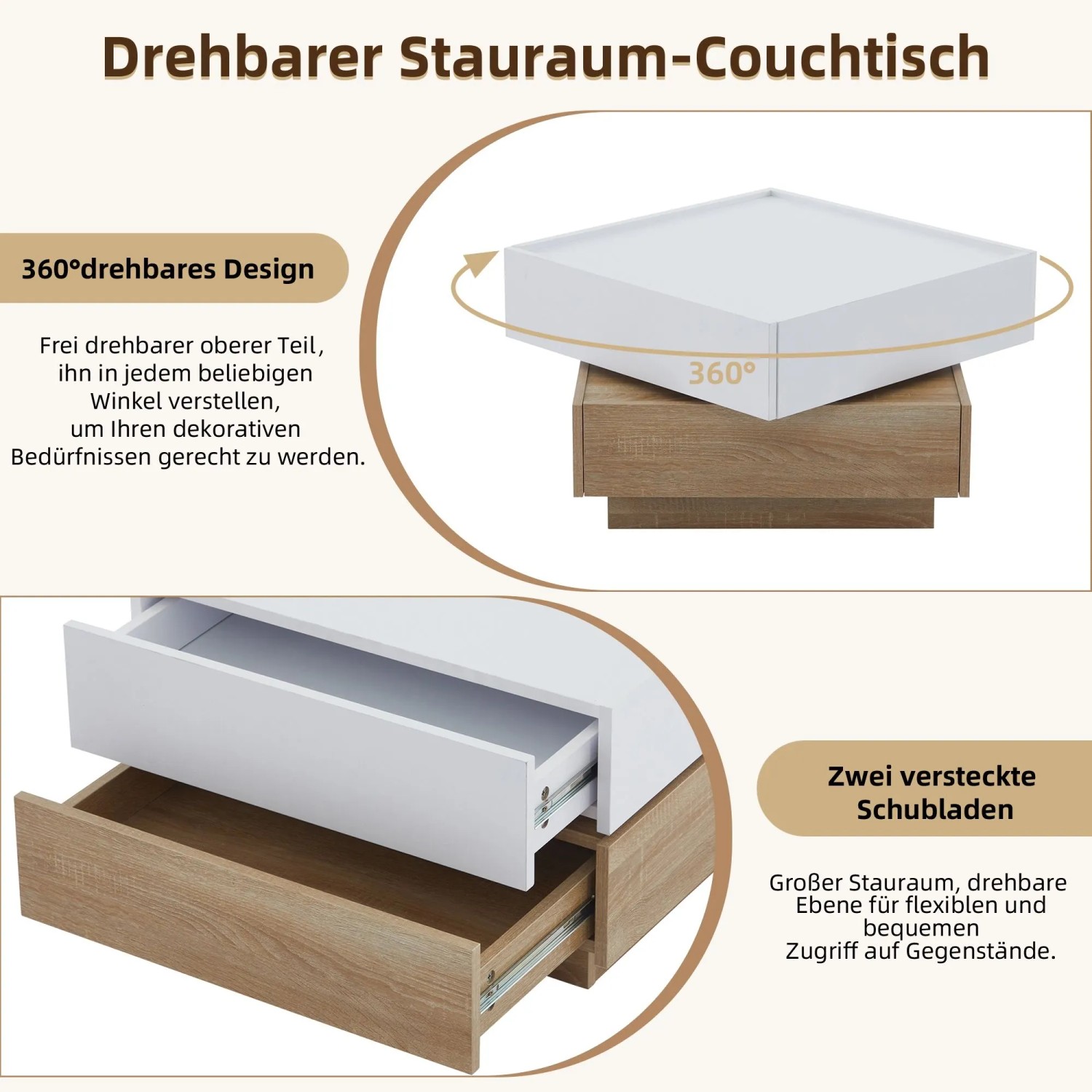 platz set Wendbares Tischset – Beige & Creme mit Herz Größe:Sur mesure jusqu'à 4,48 m²