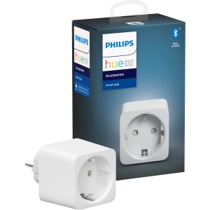 Weiße Philips Hue SmartPlug Steckdose zur Steuerung von Lampen per App.