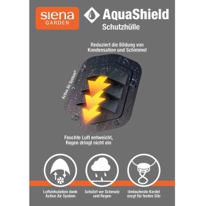 Siena Garden AquaShield Schutzhülle, 235x235x70cm, hellgrau, mit Active Air System zur Reduzierung von Kondensation.