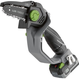 LUX 20V Akku-Astsäge A-EAS-20/154 Set: Kompakte Akku-Kettensäge für Garten & Holz, inkl. Akku und Ladegerät.
