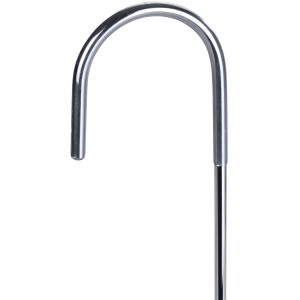 Detailaufnahme des Hakens vom Wenko Duschcaddy Milo aus Edelstahl.