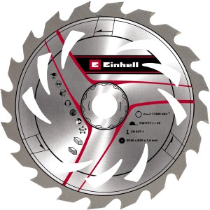 Einhell Kreissägeblatt HM 165 mm, geeignet für Holz und PVC. Zubehör für Handkreissägen.