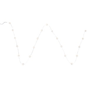 Globo LED-Lichterkette mit 20 warmweißen LEDs, silbernes Metall, 190 cm lang für den Innenbereich.