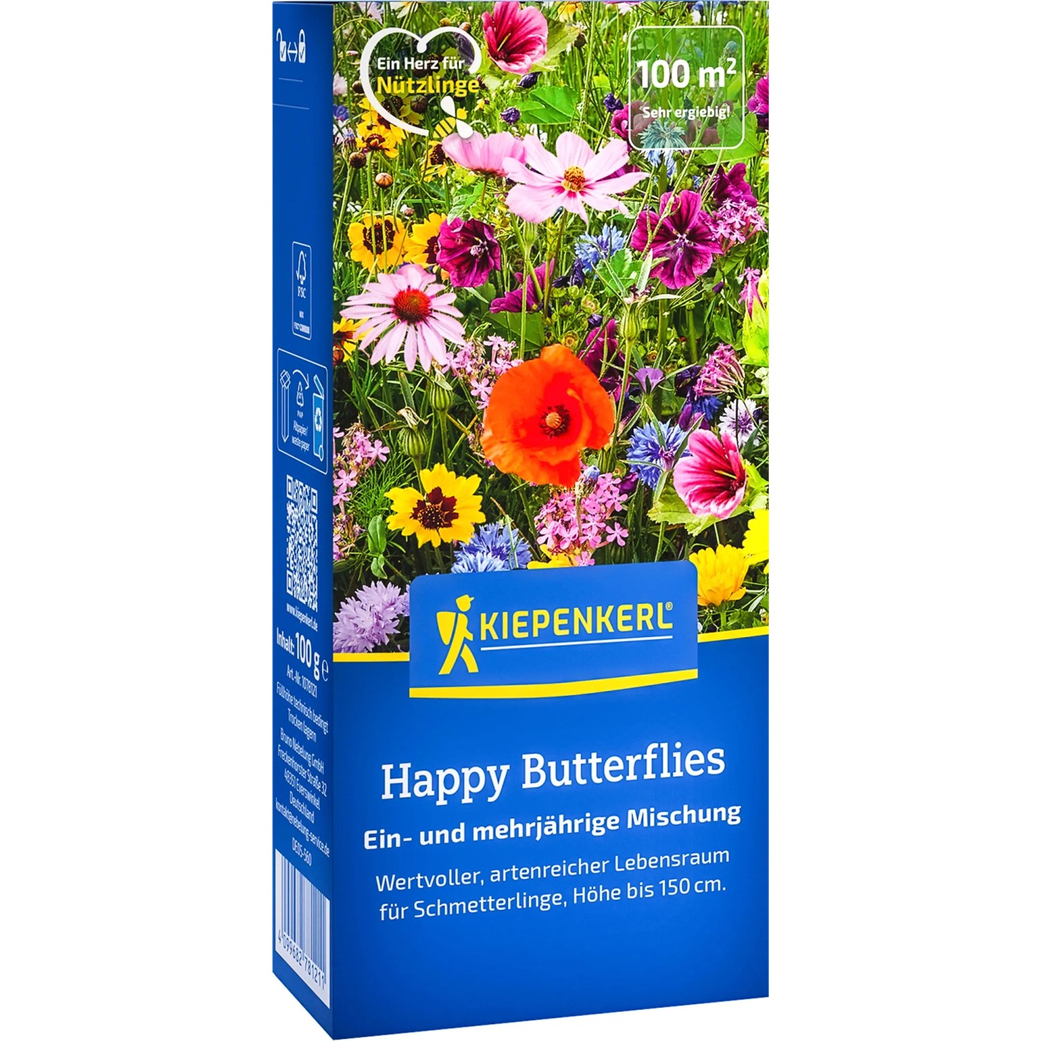 Kiepenkerl Saatgut Blumenmischung Happy Butterflies für Schmetterlinge, bunte Blütenpracht.