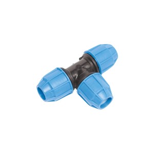 LUX-TOOLS T-Stück für PE-Rohre, Ø 20 mm, zur Verbindung von drei Rohren im Kaltwassersystem.