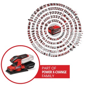 Einhell Akku-Schwingschleifer TC-OS 18/187 Li Solo, Teil der Power X-Change Familie.