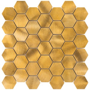 Mosaik Aluminium Gold Hexagon 30 cm x 30 cm