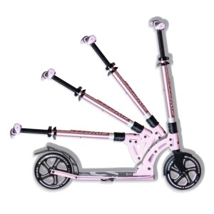 Rosa Six Degrees Aluminium Scooter, 205 mm, mit Klappmechanismus und höhenverstellbarem Lenker.