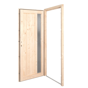 Panto Nebeneingangstür NET 511 Natur, Holz mit Glaseinsatz und Rahmen