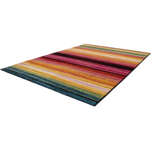 Moderner Multicolor Teppich Blur 375, 120x170 cm mit bunten Streifen.