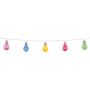 Solarlichterkette mit Glühbirnen Bunt