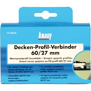 Knauf Profilverbinder für CD-Profil 60/27, 15 Stück, zur Verbindung und Stabilisierung von Metallunterkonstruktionen.