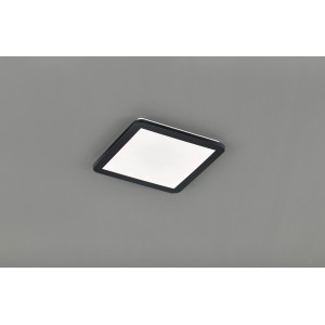 Quadratisches Trio LED-Panel Camillus, 30x30 cm, schwarz matt, warmweißes Licht. Ideal als Deckenleuchte.