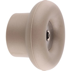 Wagner Wandhaken Hooks4home Dot, Ø 40 mm, taupefarbener Elastomer-Korpus mit Stahlbefestigung.
