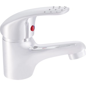 Glänzende Einhebel-Waschtischarmatur Sangro Chrom für Waschbecken im Bad.