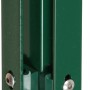 Grüner Eckpfosten (120 cm) mit Abdeckschienen für Zaunbau & Sichtschutz.