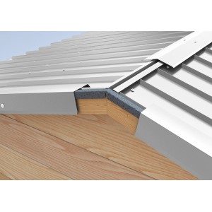 SDF Firstblech Zuschnitt Alu-Natur, 200mm x 2m, zur Dachfirst-Abdeckung und Wasserableitung.