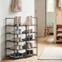 Schwarzes Songmics Schuhregal Rylan mit 10 Ebenen und verschiedenen Schuhen.