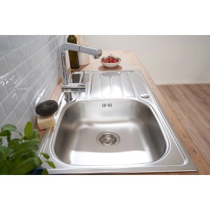 Respekta Einbauspüle Dallas, 86x50 cm, Edelstahlspüle mit Abtropffläche.