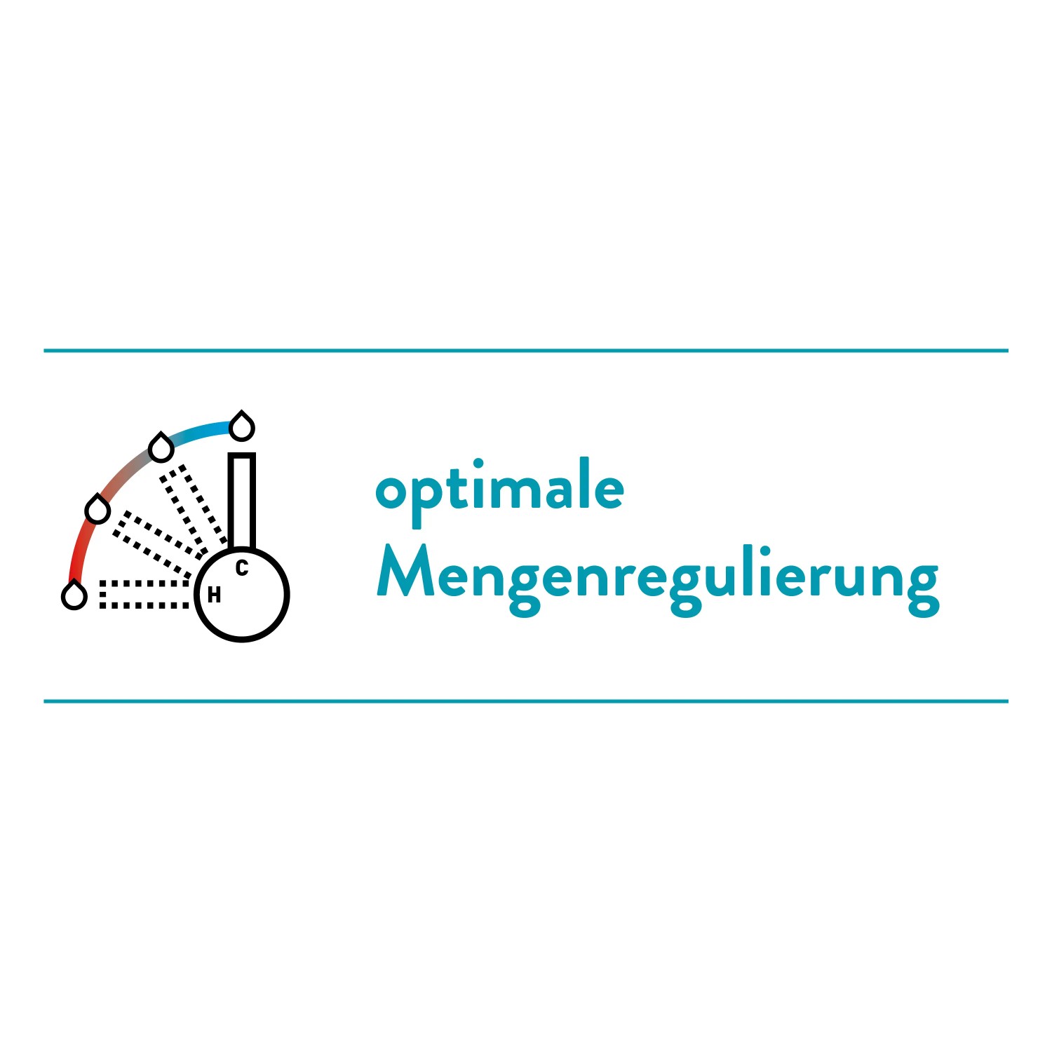 Symbol für optimale Mengenregulierung der baliv Duscharmatur DU-5160.