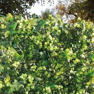 Tenax Künstliche Hecke Divy 3D Panel Saltus, 0,5x1m, grüner Balkonsichtschutz mit Efeublättern.