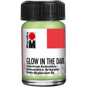 Marabu Glow in the Dark Farbe, Nachleuchtfarbe im Glasfläschchen, grün.
