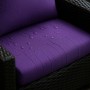 Violettes Gartenkissen (120x60) für Polyrattan-Möbel, wasserabweisend.