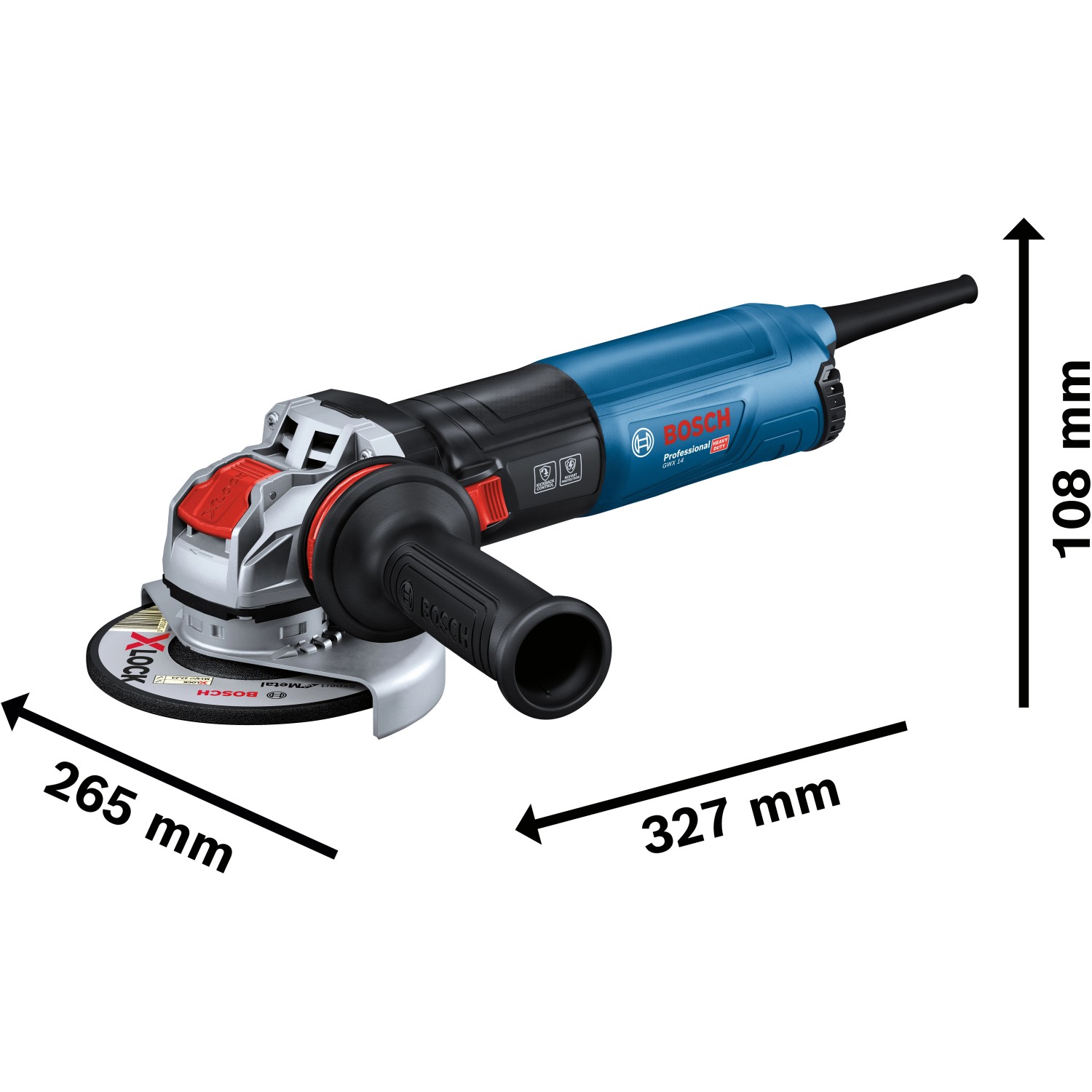 Bosch Professional GWX 14-125 S X-Lock Winkelschleifer mit X-Lock System und Drehzahlvorwahl.