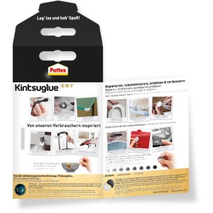 Pattex Knetkleber Kintsuglue Weiß, flexible Reparaturknete, 15g Packung.