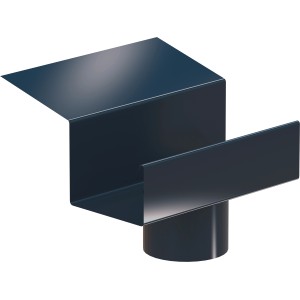 Ablaufstutzen für SDF Kastenrinne, Alu anthrazit, zur Verbindung von Dachrinne und Fallrohr.