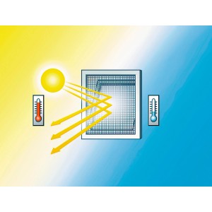 Tesa Fliegengitter mit Sonnenschutz für Fenster, 150x130cm, schützt vor Insekten und UV-Strahlen.