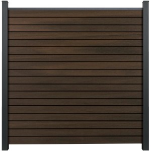 GroJa Steckzaun-Set Solid-Rhombus 180 cm x 180 cm Walnuss Co-Extrudiert