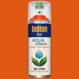 Belton Free AQUAcolours Buntlack RAL 2004 Reinorange hochglänzend im Spray