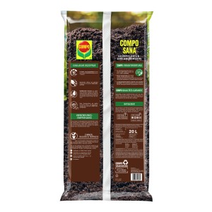 Sack Compo Sana Grünpflanzen- und Palmenerde, torffrei, 20 Liter.
