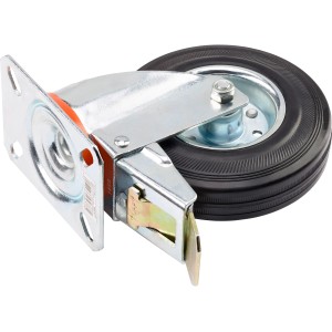 Vollgummi Lenkrolle, Ø 125 mm, mit Feststeller. Rolle für Möbel und Geräte.