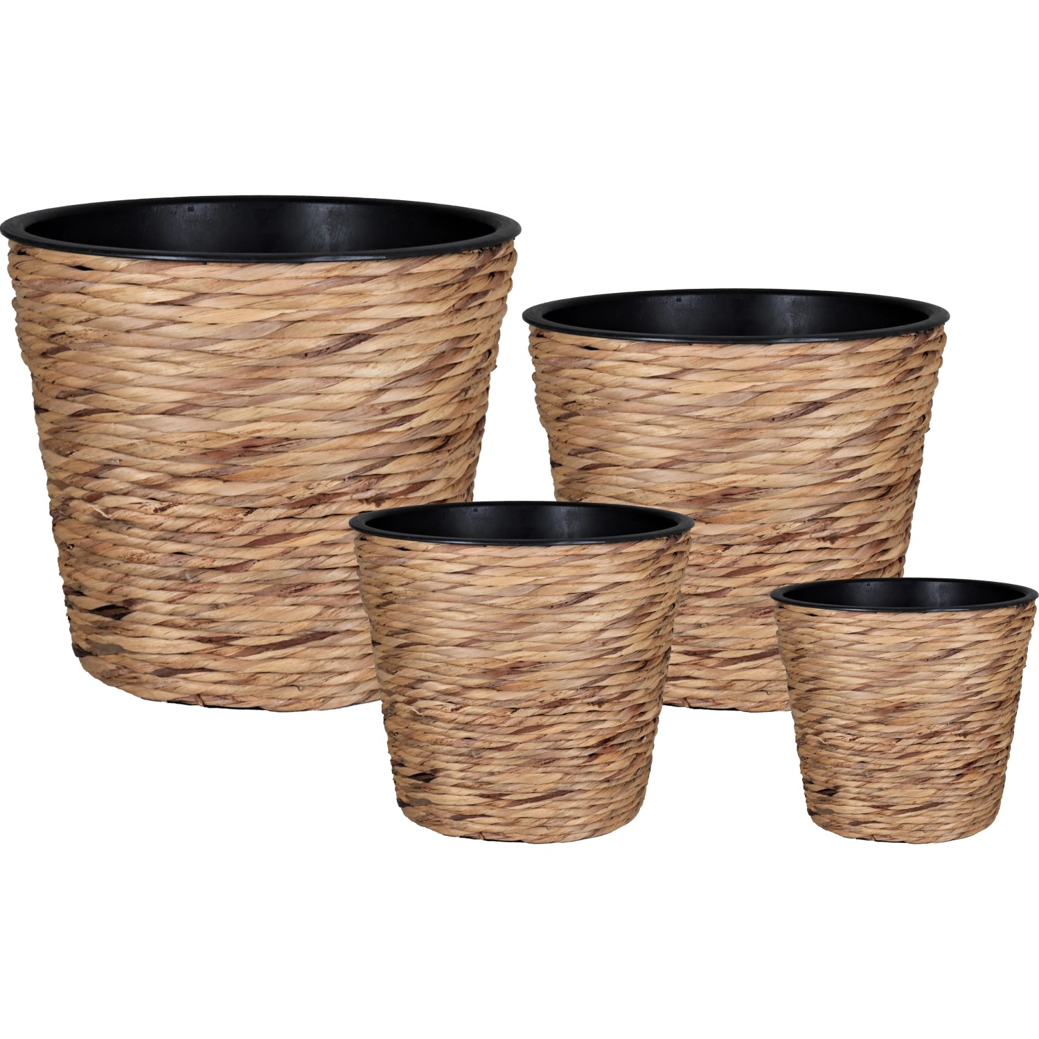 A.H.G. Übertopf Set aus Wasserhyazinthe, naturfarben, verschiedene Größen.