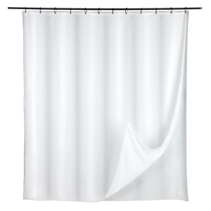 Schöner Wohnen Duschvorhang Saoba, 2er Set, weiß, 180x200 cm. Textil und wasserdichtes PEVA.
