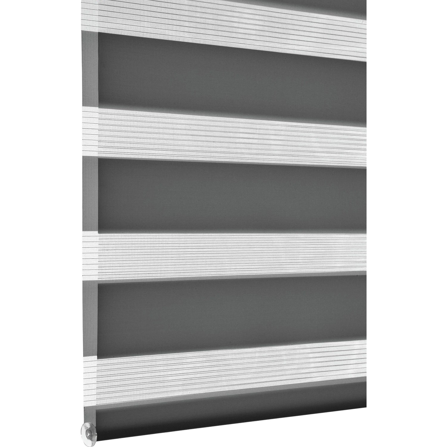 Gardinia Doppelrollo EasyFix, 100x150 cm, anthrazit, mit transparenten und blickdichten Streifen.