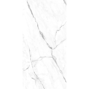 Breuer Duschrückwand, Aluminium, Hochglanzdekor Marmor Weiß, 100x210 cm.