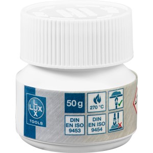 LUX Weichlötpaste WLP/50, 50g Dose mit Flussmittel zum Verzinnen von Stahl, Kupfer und Messing.