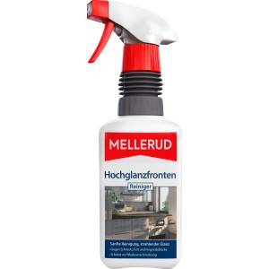 Mellerud Hochglanzfronten Reiniger 0,5 l Flasche mit Sprühkopf.