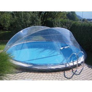 Steinbach Poolüberdachung Cabrio Dom für Pools Ø 370 cm, transparente Pool Abdeckung.