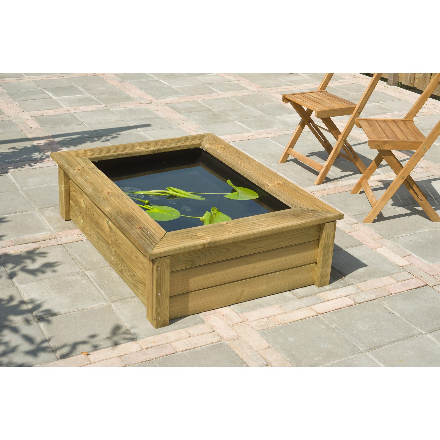 Ubbink TeichHolzumrandung Quadro Wood I Natur für Victoria Quadro 5