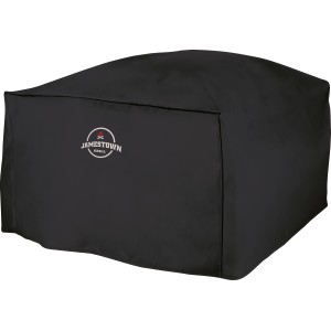 Schwarze Jamestown Grill-Abdeckhaube Braxton für eckigen Tischgrill, 38x78x66 cm.