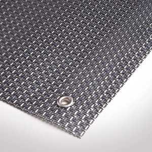 Graues Tenax Sichtschutznetz Texstyle Vip, 1x5m, mit Ösen für Zaunbau & Sichtschutz.