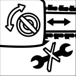 Symbol für werkzeuglose Kettenspannung und automatische Schmierung der Einhell Kettensäge.