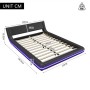okwish Bodenbett 140x200cm mit LED Beleuchtung Schlafzimmer Schwarz ohne Matratze_5