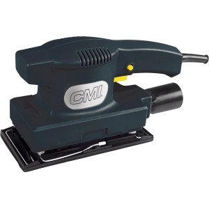 CMI Schwingschleifer 135 W, blaue Schleifmaschine mit Staubauslass und Schleiffläche.